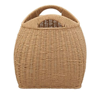 Household Essentials Paper Rope Basket with Handles, Natural - color: Natural Paper Rope