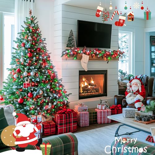 JMEXSUSS 163ft 500 LED Red White and Green Christmas Lights with 8 Modes - color: Red White Green, size: 500 LED