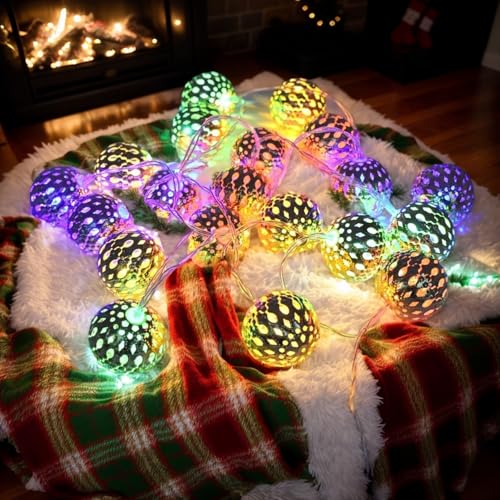 Moroccan String Lights, Decorative Fairy Lights with 40 LED, Indoor Outdoor Christmas Lights for Bedroom, Party, Holiday (20 FT, Colorful) - color: Colorful, size: 20FT