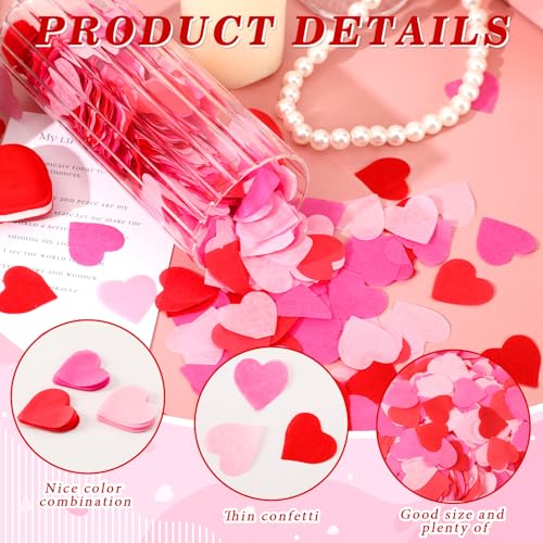 MARFOREVER Valentines Day Heart Paper Confetti Red Heart Tissue Decoration - style: Heart