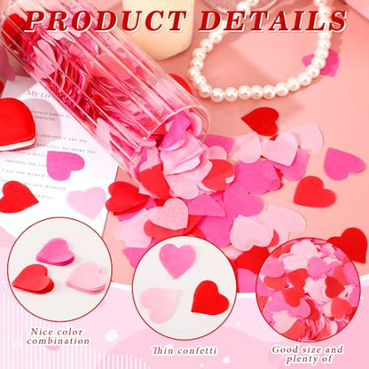 MARFOREVER Valentines Day Heart Paper Confetti Red Heart Tissue Decoration - style: Heart