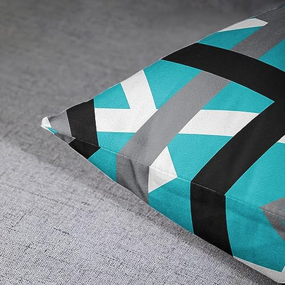 Emvency Throw Pillow Covers Set of 2, 18 x 18 Inch, Retro Striped Teal - color: Teal, size: 18" x 18" (Pack of 2)