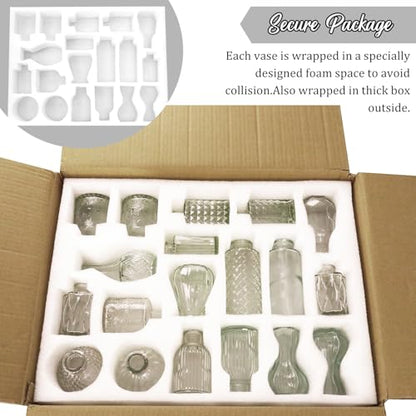 Set of 36 Glass Bud Vases Small Flower Vases for Centerpieces - color: Clear