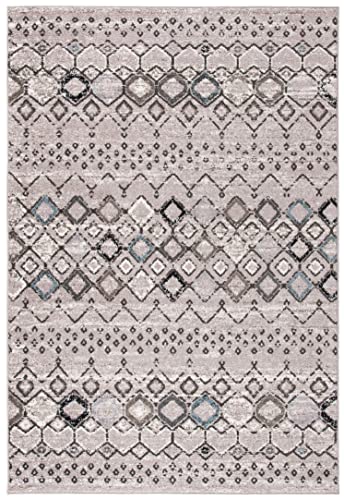 SAFAVIEH Amsterdam Accent Rug 2'3"x4', Boho Light Grey & Brown AMS108F - color: Light Grey/Brown, size: 2'3" x 4' (Rectangular)