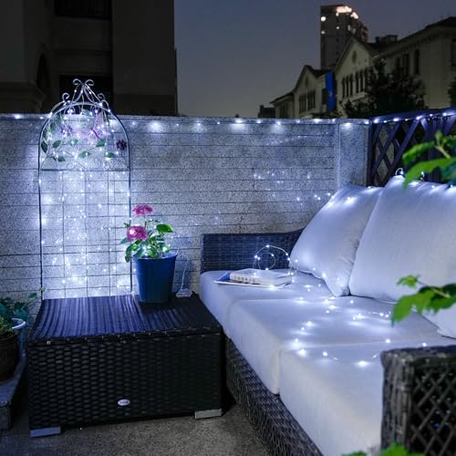 JMEXSUSS 66 ft 200 LED White Fairy Lights Plug in with 8 Modes - color: White, size: 66FT 200LED