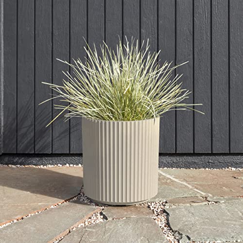 Veradek Demi Series Planter - Large Round Outdoor Planter - color: Sand, size: 16 inch - 2 Pack