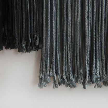 Macrame Wall Hanging Grey Dip Dye Boho Fiber Art for Bedroom 27"W x 19"L - color: Grey, size: 27"W*19"L
