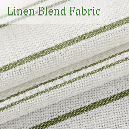 MYSKY HOME Green Striped Linen Curtains for Living Room 50 x 102 2 Panels - color: Green, size: 50"W x 102"L (Pack of 2)
