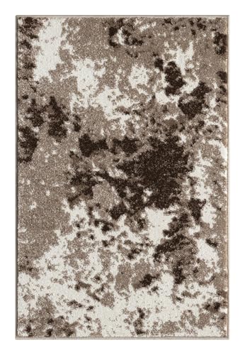 Keen Home Design Abstract Non-Shedding Entryway Rug, Soft Thick Pile, 2x3 - color: Skies Beige, size: 2' x 3' (Rectangular)