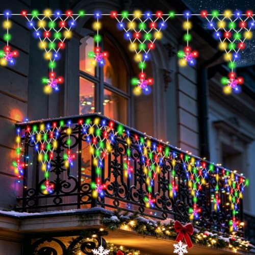Outdoor Christmas Lights, Christmas Decorations, 13.8FT 218 LED 8 Modes String Light, Plug-in LED Fairy Light for Wedding, Party, Indoor, Christmas Decoration - Multicolored - color: Multicolor