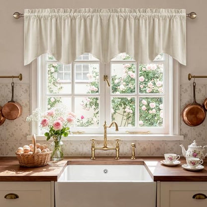 StangH Beige Window Valance Curtains 52x18 Inch, 1 Panel - color: Beige, size: 52"W x 18"L (Pack of 1)