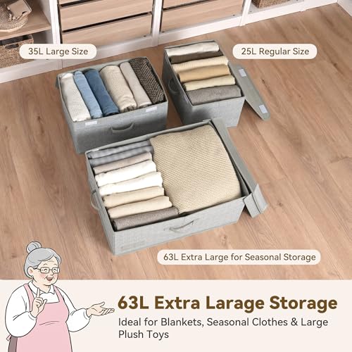 GRANNY SAYS Extra Large Storage Bins with Lids, Closet Bins, Gray - color: Gray, size: Extra Large - 2 Pack