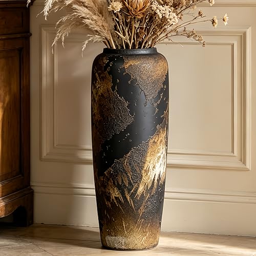Rustic Ceramic Floor Vase, 19.7 Inch, Clay Farmhouse Large Decor - size: 19.7 Inch