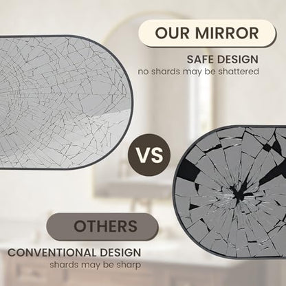 Arched Mirror for Wall, 36x24 Inch Bathroom Vanity Arched Wall Mirror with Metal Frame, Anti-Rust, Tempered Glass, Wall Mounted Mirror for Bedroom, Living Room, Entryway, Black