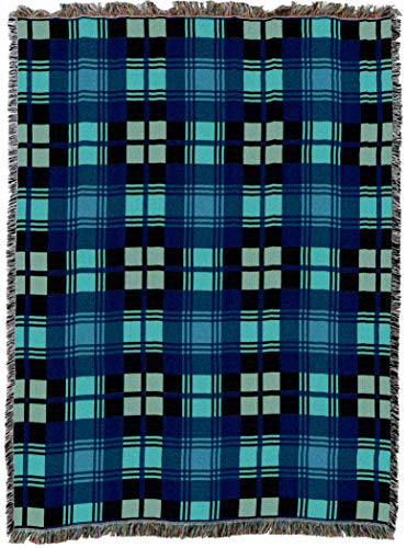 Pure Country Weavers Plaid Blanket Black Watch Tartan - Patterns Gift Tapestry Throw Woven from Cotton - Made in the USA (72x54) - color: Black Watch