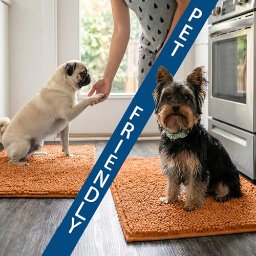 Bathroom Rugs Sets 2 Piece,Super Absorbent Chenille Bath Mats and U-Shaped Toilet Rug,Strong PVC Non Slip Backing,Microfiber Washable Dry Quickly Bath Mats for Bathroom(20"x32"+20"x20"U, Champagne) - color: Champagne