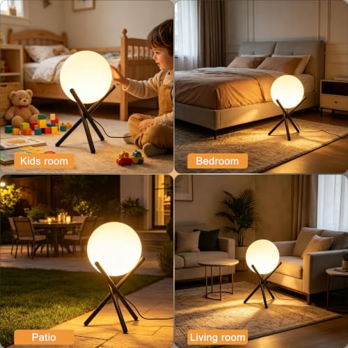 Lightdot 13.8-in Outdoor Globe Floor Lamp, 3000K Warm White LED Ball Lamp - color: 13.8''Warm White