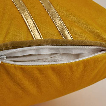 Avigers Throw Pillow Cover 20 x 20 Inch, Yellow, Velvet, Hidden Zipper - color: Yellow, size: 20" x 20" (Pack of 1)
