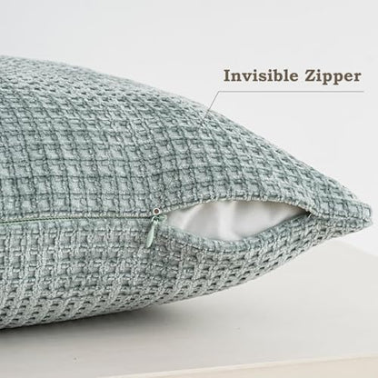 Pack of 4 Throw Pillow Covers 18x18” Boho Cushion Covers for Living Room - color: Aquamarine, size: 18" x 18" (Pack of 4)