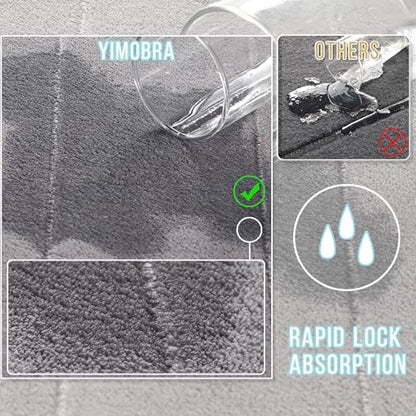 Yimobra Large Memory Foam Bathroom Mat Set, 44 x 24 & 24 x 17 in, Gray - color: Grey, size: 44x24+24x17 Inch