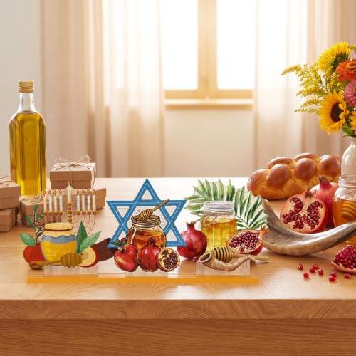 Smile Rosh Hashanah Wooden Tabletop Signs for Jewish New Year Home Decor - style: Hashanah