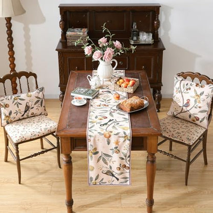 bilin gaier Designer Linen Extra Long Table Runner,118"x12"-Dewey A - color: Dewey a, size: 12"*118"