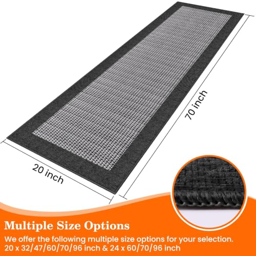 StepRite Kitchen Rugs, Kitchen Mats for Floor, 70"x20" Non-Slip Machine-Washable Kitchen Throw Rug, Absorbent Kitchen Runner Rugs Office, Kitchen Sink Standing Desk Mat, Kitchen Decor Carpet, Black - color: Black, size: 70"x20"
