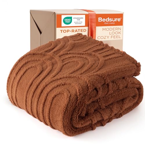 Bedsure GentleSoft Throw Blanket for Couch - Super Soft & Cozy Fall Blankets for Women, Cute Fluffy Fleece Throw for Girls, Room Decor Aesthetic Gifts for Women Mom, Orange, 50x70 Inches - color: Orange, size: Throw XL (50" x 70")