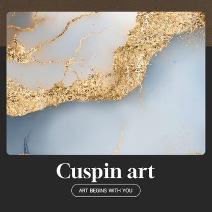 Large Framed Blue Gold White Abstract Wall Art for Living Room, Each 24x36 - color: Blue Gold Flow, size: 24" W x 36" H x 3 pieces
