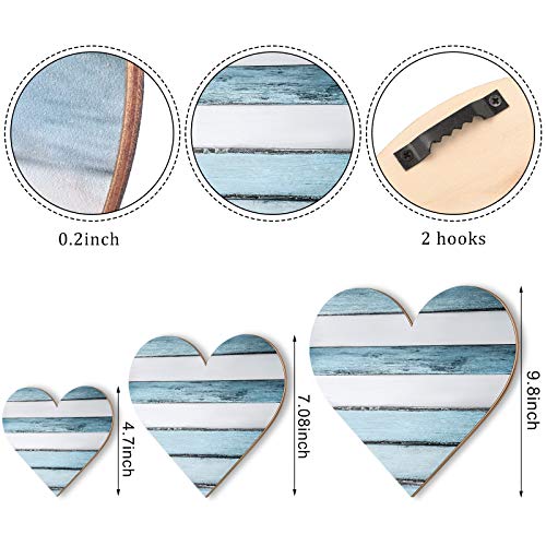 Jetec 3 Pcs Wood Heart Wall Decor Farmhouse Plaque, Chic - style: Chic