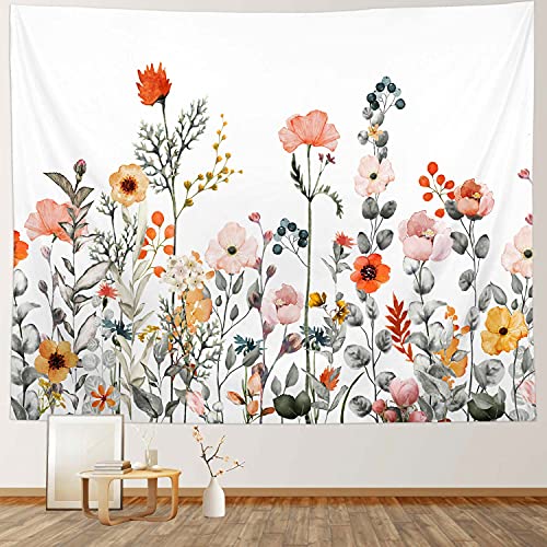 RosieLily Floral Tapestry, 59" X 79" Inch, Multicolor, Floral Pattern, Polyester, Wall Mount, Bedroom, Living Room - color: Floral, size: 79"L x 59"W