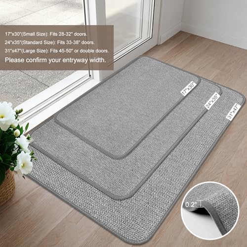HDFK Dot Front Door Mat Grey 47x31inches Non-Slip Low-Profile Indoor - color: Solid Gray, size: 47"x31"