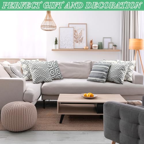 Flutesan 12 Pcs Pillow Covers 18x18 Geometric Linen for Couch, Gray - color: Gray