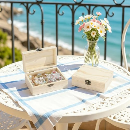 Small Unfinished Wooden Storage Box (Large 5.9 * 3.7 * 2.5 inch) - size: Large 5.9*3.7*2.5 inch