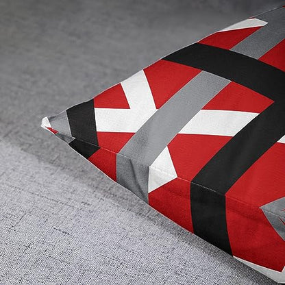 Emvency Throw Pillow Covers Set of 2, 18 x 18 Inch, Striped Retro Red - color: Red, size: 18" x 18" (Pack of 2)