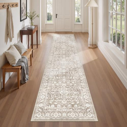 Soalmost Runner Rug Non-Slip for Hallway 2x8, Washable Soft Kitchen Rug - color: Light Brown, size: 2' x 8' (Runner)