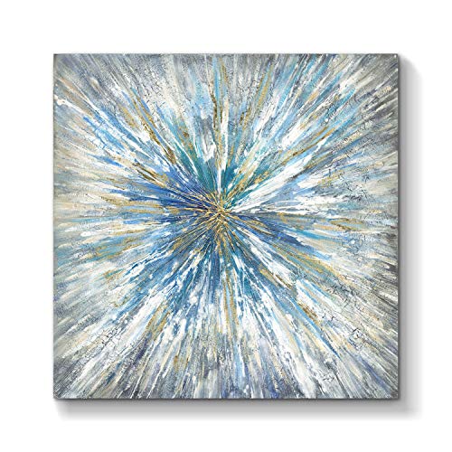 TAR TAR STUDIO Canvas Wall Art Abstract Paintings: Modern Artwork Hand Painted Painting for Office (24''W x 24''H, Multiple Sizes) - color: Focus