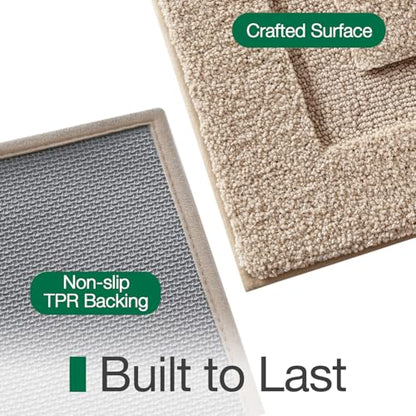 LUMI Ultra Soft Bathroom Rugs Absorbent, Non Slip Bath Mat 16X24, Beige - color: Beige, size: 16" X 24"