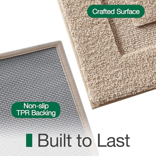 LUMI Ultra Soft Bathroom Rugs Absorbent, Non Slip Bath Mat 24x36, Beige - color: Beige, size: 24" X 36"
