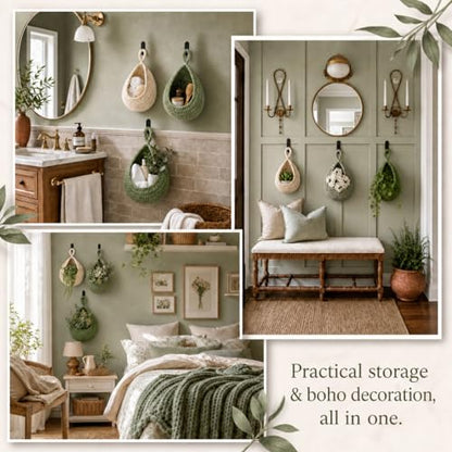 Honeydak 3 Hanging Baskets, Sage Green Mix, Classic Teardrop - color: Sage Green Mix, style: Classic Teardrop
