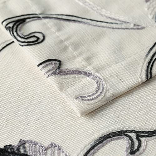 VOGOL Gray Vine Tier Curtains, 30 x 24 Inches, 2 Panels - color: Grey, size: 30"W x 24"L (Pack of 2)