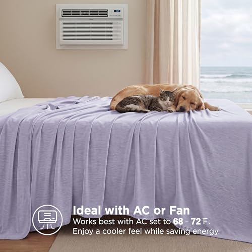 Bedsure Silky Soft Cooling Blanket Full Size, 80"x90", Lavender - color: 04- Lavender, size: Full (80" X 90")
