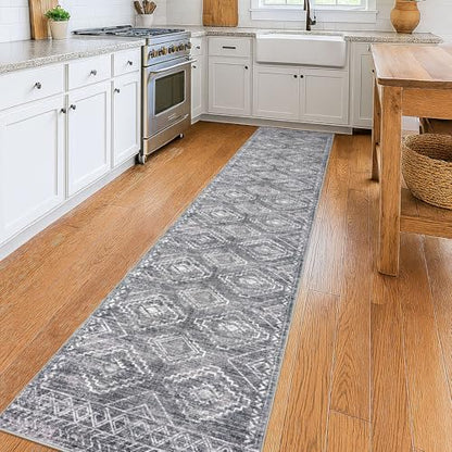 KILOCOCO Hallway Runner 2x10 ft Washable Runner Rug Non Slip, Grey - color: Grey, size: 2' x 10' (Runner)
