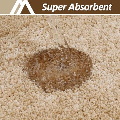 COSYHOMEER Extra Thick Bath Rugs for Bathroom Non Slip Bath Mat 16x24 Beige - color: Beige, size: 1'4" X 2' (Rectangular)
