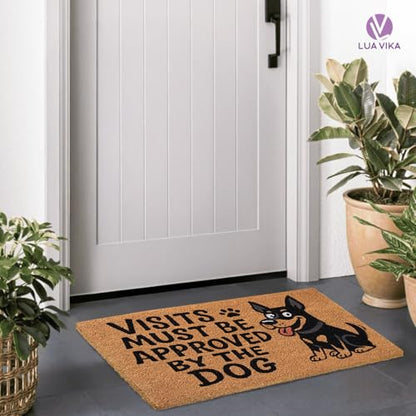Funny Coir Door Mats Outside and Inside, Dog, 17 x 30 in - color: Dog