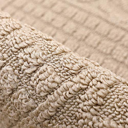 COSY HOMEER 32x20 Half Round Kitchen Rug,Non Slip Washable Mat,Beige 1PC - color: Beige, size: 1'8" x 2'8" (Semicircular)