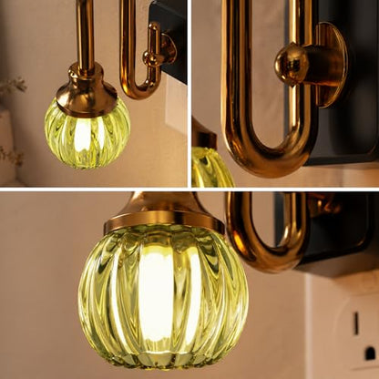 JandCase Night Light, Night Lights Plug into Wall Green Tulip 2 Pack - color: Green Tulip