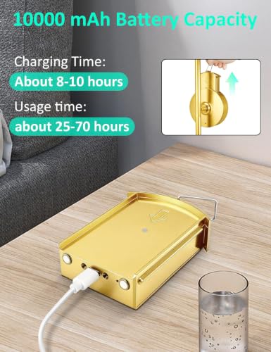 Wall Sconces Battery Operated Set of 2, 10000mAh Rechargeable Wall Lights - color: Gold