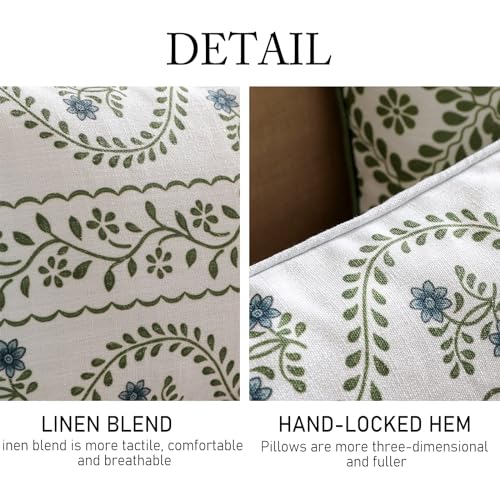ISAENNE Designer Printed Square Throw Pillow Cover,Set of 2,18"x18" - color: Mosella D, size: 18" x 18" (Pack of 2)