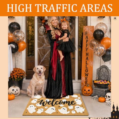 Halloween Welcome Mat Spooky Non-Slip Front Door Mat, 17x29 in - color: 1- Spooky